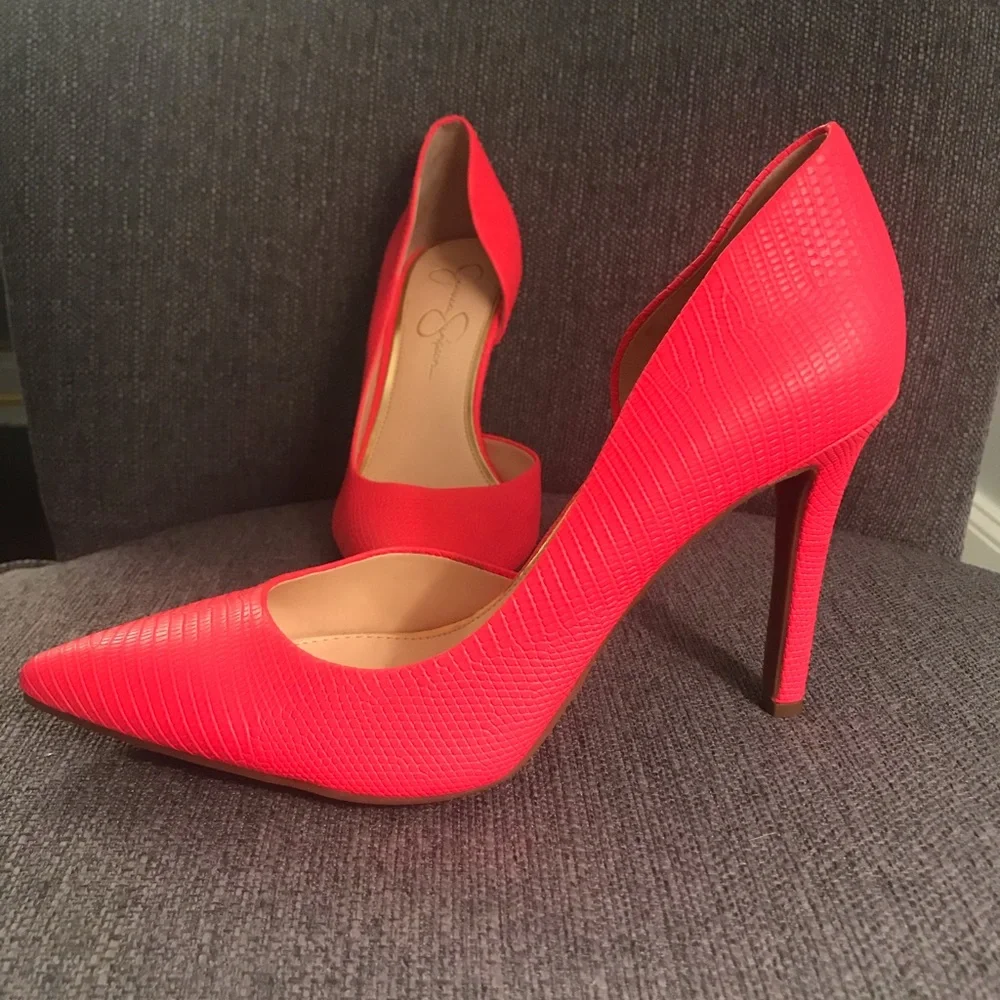 Jessica Simpson coral heels size 9 - Picture 2 of 5